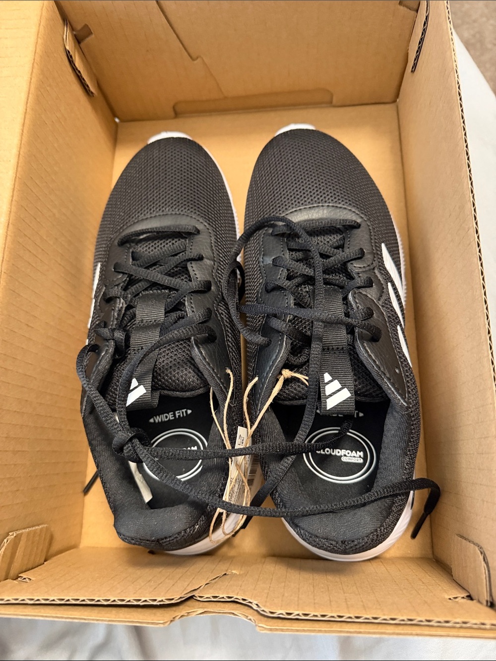 Women’s Black Athletic Running Shoes with Wide Fit
